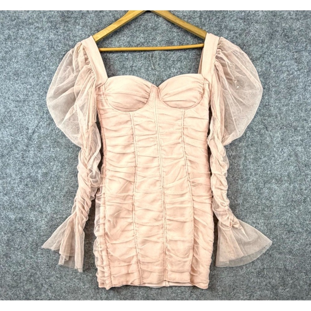 Haute Monde Bodycon Dress Women Medium Pink Stretch Sweetheart Sexy Fairy Ruched